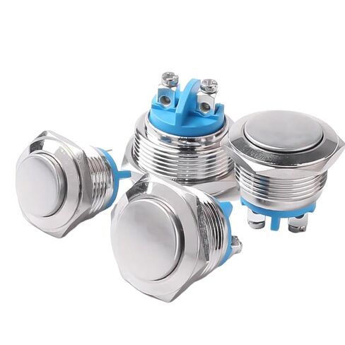 مفتاح زر الضغط المعدني ، 16-22 مم ، لحظة مقاومة للماء 1NO ، رأس مرتفع/مسطح/الكرة ، برغي/لحام (قدم لحام الرأس المسطح 19 ملم) in Kuwait