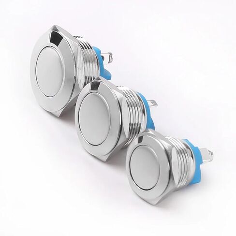 مفتاح زر الضغط المعدني ، 16-22 مم ، لحظة مقاومة للماء 1NO ، رأس مرتفع/مسطح/الكرة ، برغي/لحام (قدم لحام الرأس المسطح 19 ملم) in Kuwait