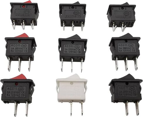 KCD11 Rocker Switch ، 10x15mm SPST ، 2Pin/3Pin in Kuwait
