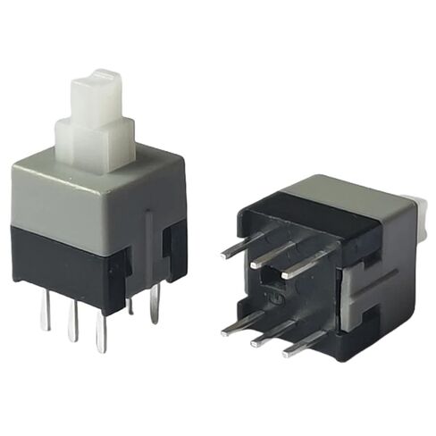 مفتاح زر الضغط ذاتيًا ، مفتاح إلكتروني من 6 أسود ، أبيض وأسود ، 20 حزمة ، اضغط على OFF Design (حجم 5.8 * 5.8 مم) in Kuwait