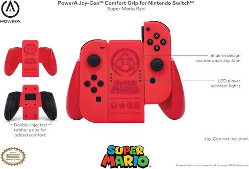 PowerA Joy-Con Comfort Grip لجهاز نينتندو سويتش - أبيض، وحدة تحكم في الألعاب، لوحة ألعاب، نينتندو سويتش لايت in Kuwait