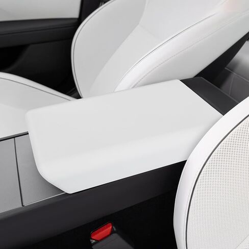 frani Center Console Armrest Cover Designed for Tesla Model 3 Highland 2024-2026 and Model Y Juniper 2026 Refresh,Non-Slip Designed with EZ Snap On Install-White in Kuwait
