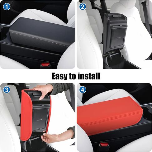 frani Center Console Armrest Cover Designed for Tesla Model 3 Highland 2024-2026 and Model Y Juniper 2026 Refresh,Non-Slip Designed with EZ Snap On Install-White in Kuwait