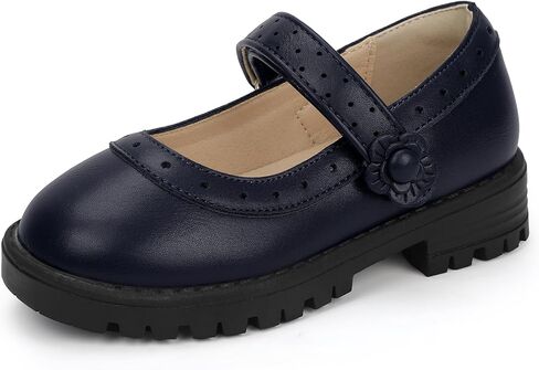 Hehainom Girls Mary Jane Dress Shoes School Uniform Shoes Flower Toddler Little Round Round Toe Flatt in Saudi Arabia