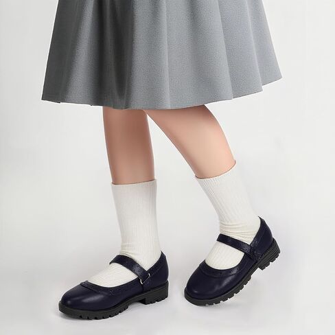 Hehainom Girls Mary Jane Dress Shoes School Uniform Shoes Flower Toddler Little Round Round Toe Flatt in Saudi Arabia