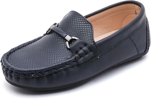 DADAWEN Boys Girls Soft Leather Loafer Casual Slip-On Moccasin Flats Dress Shoes Penny Boat Shoes School Wedding Church Loafers (Toddler/Little Kid/Big Kid) in Kuwait
