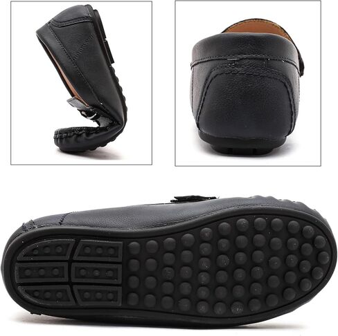 DADAWEN Boys Girls Soft Leather Loafer Casual Slip-On Moccasin Flats Dress Shoes Penny Boat Shoes School Wedding Church Loafers (Toddler/Little Kid/Big Kid) in Kuwait