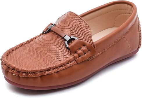 Dadawen Boys Girls Soft Loafer Loafer Dip-on Moccasin Flats Dress Shoes Penny Boat Boat School Wedding Church Resples (Toddler/Little Kid/Big Kid) in Kuwait