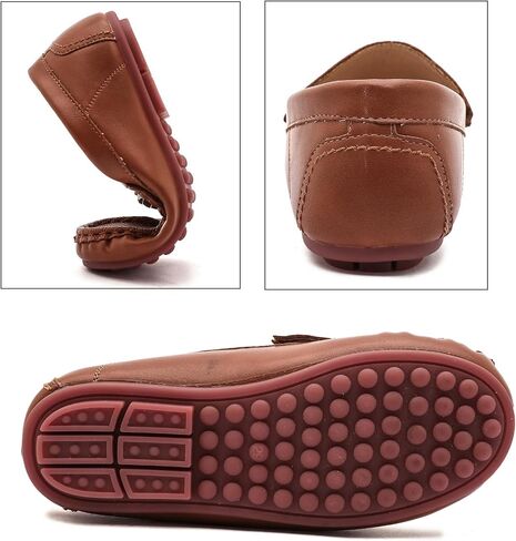Dadawen Boys Girls Soft Loafer Loafer Dip-on Moccasin Flats Dress Shoes Penny Boat Boat School Wedding Church Resples (Toddler/Little Kid/Big Kid) in Kuwait