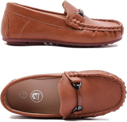 Dadawen Boys Girls Soft Loafer Loafer Dip-on Moccasin Flats Dress Shoes Penny Boat Boat School Wedding Church Resples (Toddler/Little Kid/Big Kid) in Kuwait