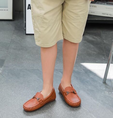 Dadawen Boys Girls Soft Loafer Loafer Dip-on Moccasin Flats Dress Shoes Penny Boat Boat School Wedding Church Resples (Toddler/Little Kid/Big Kid) in Kuwait