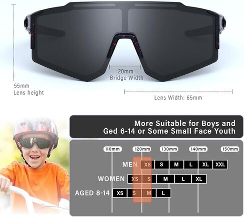 3pack Kids Sunglasses نظارات الشباب للبيسبول للأولاد الفتيات الذين تتراوح أعمارهم بين 6 و 14 عامًا. in Kuwait