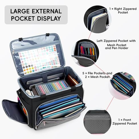 2025 Rolling Teacher Tote Bag with Accordion File Organizer in Kuwait