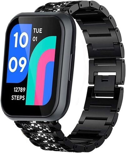Compatible for Wyze Watch 47mm Band, Jewelry Metal Rhinestone Diamond Bling Compatible for Wyze Watch 47mm Smartwatch in Saudi Arabia