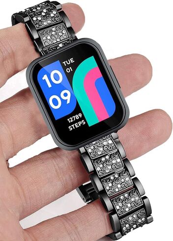 Compatible for Wyze Watch 47mm Band, Jewelry Metal Rhinestone Diamond Bling Compatible for Wyze Watch 47mm Smartwatch in Saudi Arabia