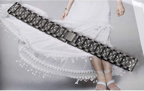 Compatible for Wyze Watch 47mm Band, Jewelry Metal Rhinestone Diamond Bling Compatible for Wyze Watch 47mm Smartwatch in Saudi Arabia