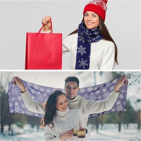 عيد الميلاد البحرية الثلج وشاح ملفوف الخريف الشتاء ناعم خفيفة الوزن عطلة نهاية اللانهاية سنفرة الثلج وشاح عيد الميلاد للنساء الفتيات in Saudi Arabia