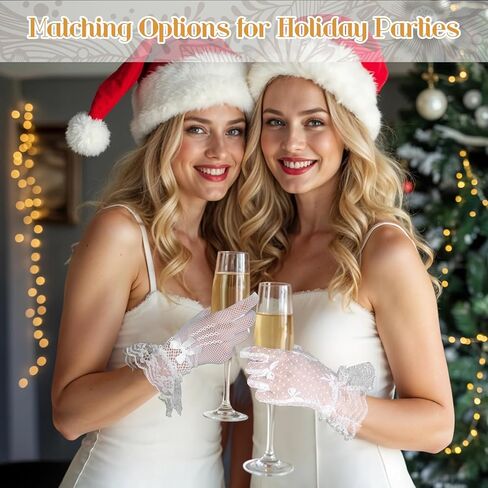 16 Pairs of Women Lace Gloves Tea Party Elegant Short Gloves for Vintage Ladies Wedding Wrist in Kuwait