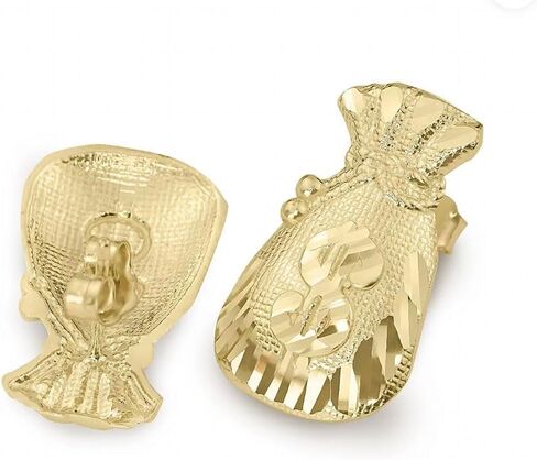 trap house and money bag earing with 14k gold plated brass material earing in Saudi Arabia