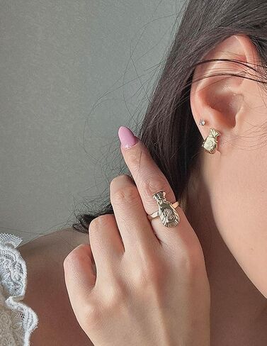 trap house and money bag earing with 14k gold plated brass material earing in Saudi Arabia