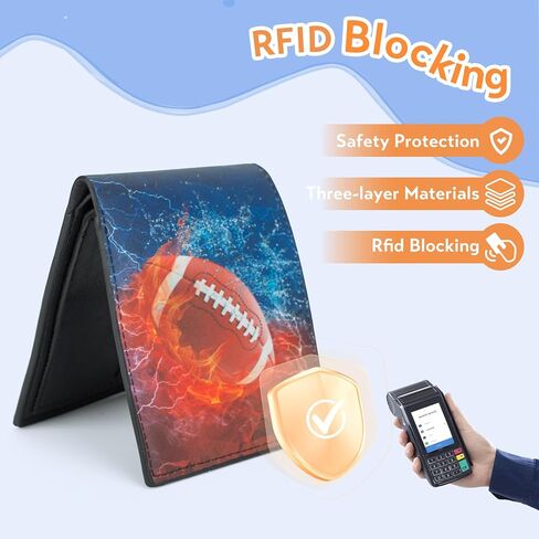 الأولاد محفظة للأطفال ، بارد bifold rfid حظر الجلود الأطفال محفظة للصبي الأعمار 5-7 8-10 in Kuwait