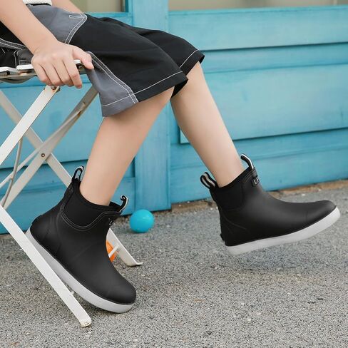 أحذية سطح السفينة ، أحذية المطر المقاومة للماء للأولاد والبنات غير المنقوقة بأحذية مطاطية عالية الأداء أحذية المياه المائية للأطفال الصيد ، القوارب ، التخييم ، الزراعة ، الحديقة ، اللعب المدرسي in Kuwait