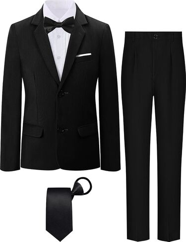 A & J Design Boys '5 - قطعة سهرة - سترة ، قميص ، سروال ، ربطة عنق وربطة عنق للأعمار من 6 إلى 16 عامًا - ارتداء رسمية أنيقة in Saudi Arabia