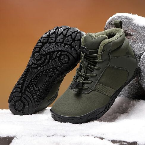 Kids Barefoot Snow Boots: High Top Zero Drop Shoes - Minimalist Sneakers - Winter Boots for Toddler/Boys/Girls in Kuwait