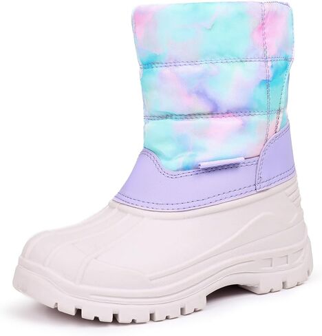 Cior Kids Snow Boots Girls Boys Outdoor Boots مقاومة للماء للأحذية الدافئة الصغار مع الفراء المبطن (طفل صغير/أطفال صغار) in Kuwait