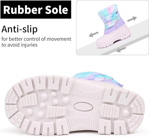 Cior Kids Snow Boots Girls Boys Outdoor Boots مقاومة للماء للأحذية الدافئة الصغار مع الفراء المبطن (طفل صغير/أطفال صغار) in Kuwait