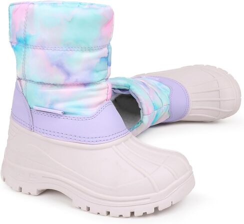 Cior Kids Snow Boots Girls Boys Outdoor Boots مقاومة للماء للأحذية الدافئة الصغار مع الفراء المبطن (طفل صغير/أطفال صغار) in Kuwait