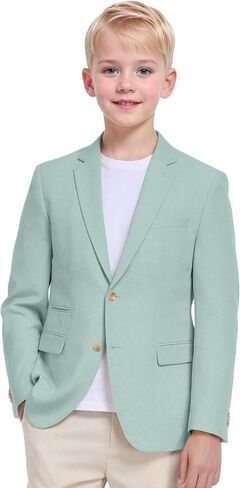 Boys Linen Suit Jacket Summer Casual Sport Coats Wedding Guest Outfit Linen Blazer for Boy School Uniform Beach Wedding in Saudi Arabia