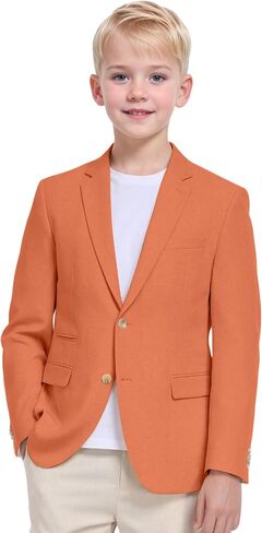 Boys Linen Suit Jacket Summer Casual Sport Coats Wedding Guest Outfit Linen Blazer for Boy School Uniform Beach Wedding in Saudi Arabia