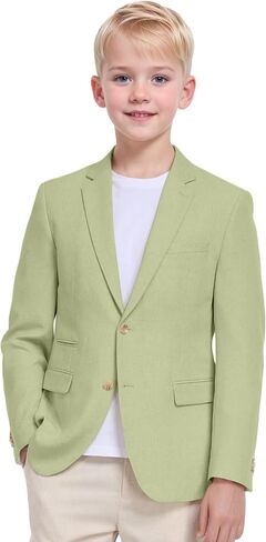 Boys Linen Suit Jacket Summer Casual Sport Coats Wedding Guest Outfit Linen Blazer for Boy School Uniform Beach Wedding in Saudi Arabia