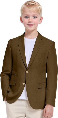 Boys Linen Suit Jacket Summer Casual Sport Coats Wedding Guest Outfit Linen Blazer for Boy School Uniform Beach Wedding in Saudi Arabia