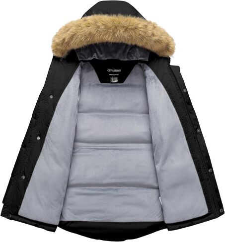 Boy's Winter Coat Waterproof Kids Puffer Jacket Thicken Parka Fleece Lined Bubble Ski Snow Outerwear with Fur Hood in Kuwait