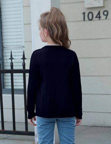 Girls Cardigan Long Sleeve Button Front Sweater Toddler Kids Knit School Uniforms Sweaters with Pockets 3-12 Years in Kuwait