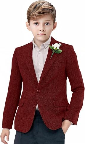 Boys Suit Blazer Retro Tweed Kids Jacket for Boy Herringbone Vintage Sport Coat Formal School Casual Wedding Jacket in Kuwait