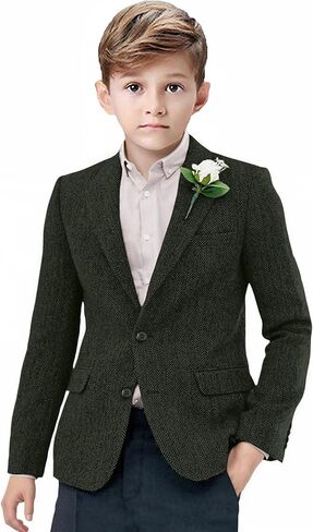 Boys Suit Blazer Retro Tweed Kids Jacket for Boy Herringbone Vintage Sport Coat Formal School Casual Wedding Jacket in Kuwait