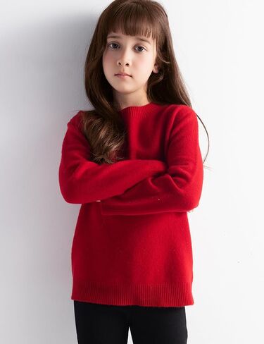 الأولاد والبنات 100 ٪ Merino Wool Sweater Fall Winter-Winter-Line-Oirt-Line Reep To Crewneck Long Semeve Sweater Sweater in Saudi Arabia