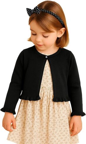 فتيات صغيرات فتيات يتجاهلون Cardigan ، و 100 ٪ من القطن متماسكة ، وتستر واحد على الفساتين ، والمدارس ، والحفلات والعطلات ، 3T-8 in Kuwait