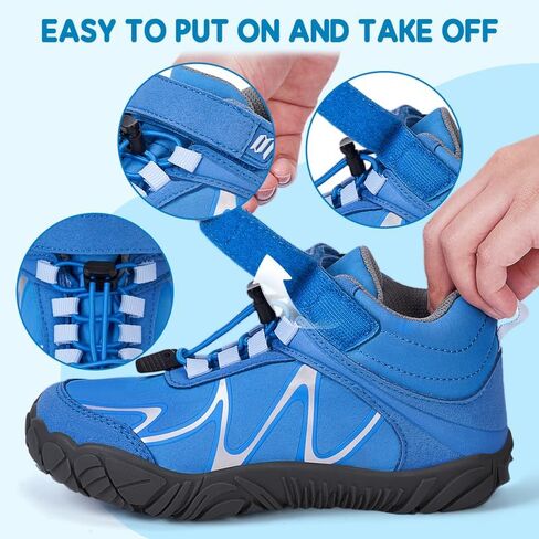 Barefoot Shoes for Kids, High Top Minimalist Sneakers Hiking Boots Kids Zero Drop Shoes Non-Slip Athletic Trekking Walking Boots for Little Kid/Big Kid in Saudi Arabia
