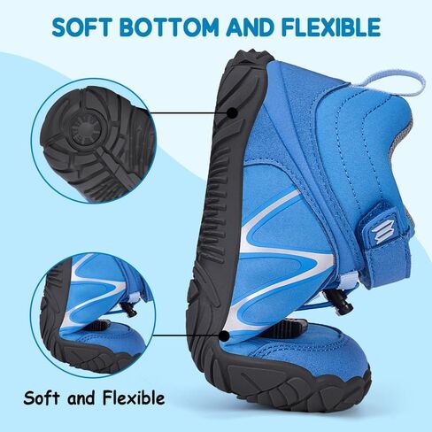 Barefoot Shoes for Kids, High Top Minimalist Sneakers Hiking Boots Kids Zero Drop Shoes Non-Slip Athletic Trekking Walking Boots for Little Kid/Big Kid in Saudi Arabia