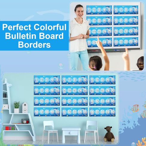 QOUBAI Number Line for Classroom Wall (-20 to +120) Black White Number line Bulletin Board for Students Math Learning Black White Bulletin Border Decor Numbers Boarder Strips for Home School in Kuwait