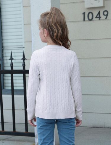 Girls Cardigan Long Sleeve Button Front Sweater Toddler Kids Knit School Uniforms Sweaters with Pockets 3-12 Years in Kuwait