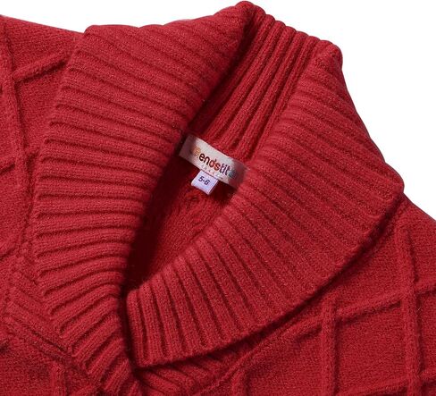 الكابل المتماسك بونشو للبنات ، الأطفال شال شال سترة كيب العطلة الماس ، عباءة فحص الماس مع أزرار لمدة 5-12 سنة in Kuwait