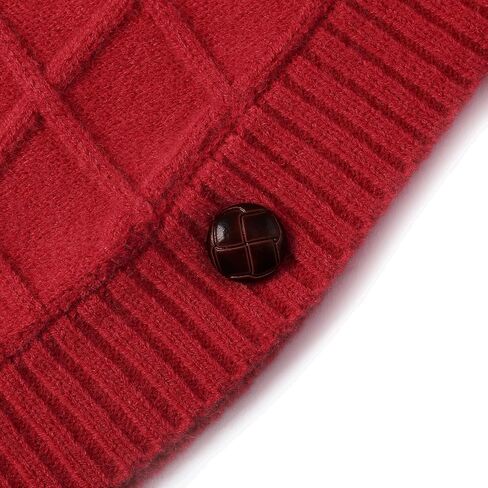 الكابل المتماسك بونشو للبنات ، الأطفال شال شال سترة كيب العطلة الماس ، عباءة فحص الماس مع أزرار لمدة 5-12 سنة in Kuwait