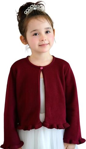 فتيات صغيرات فتيات يتجاهلون Cardigan ، و 100 ٪ من القطن متماسكة ، وتستر واحد على الفساتين ، والمدارس ، والحفلات والعطلات ، 3T-8 in Kuwait