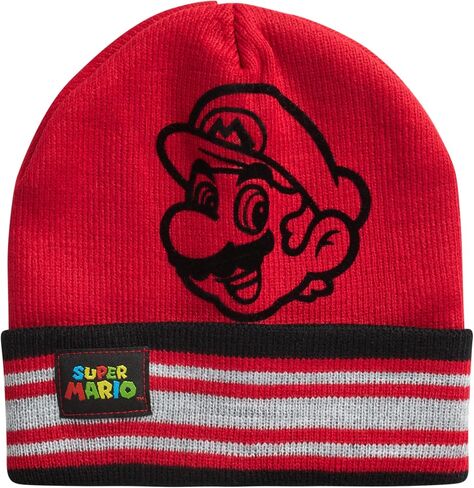 Nintendo Boys 'Super Mario Bros. Winter Hat-2 Pack Super Mario Pom Beanie (4-7) ، حجم العمر 4-7 ، in Saudi Arabia