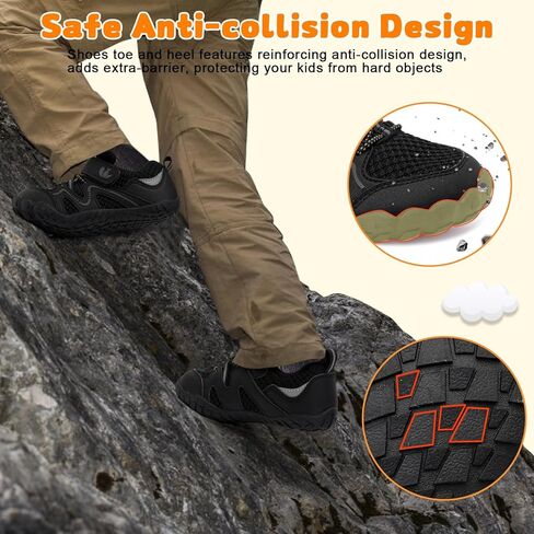 FEETCITY Kids Shoes Boys Girls Barefoot Shoe Wide Toddler Shoes Non-Slip Zero Drop Minimalist Sneakers Kids Tennis Hiking Shoe in Saudi Arabia